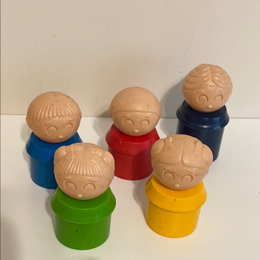Vintage Tuppertoys school people teacher Colorful Kids Toy Figures Set boy girl